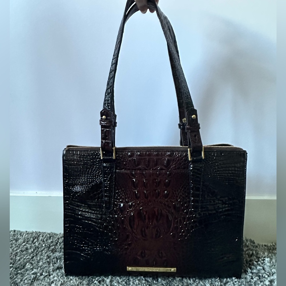 Brahmin Brown Crocodile Embossed Handbag